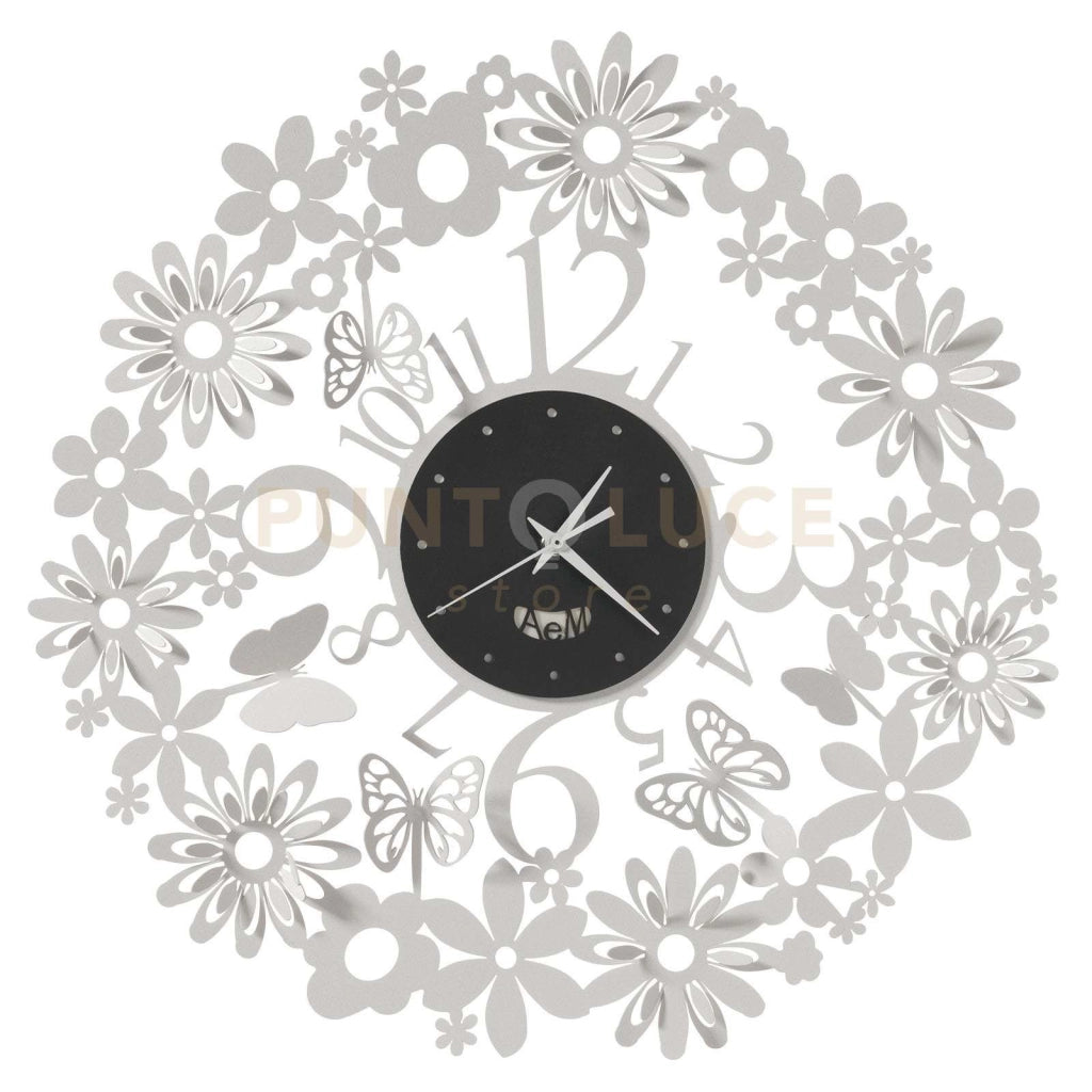 Orologio da parete di design Margherite Bianco marmo e nero