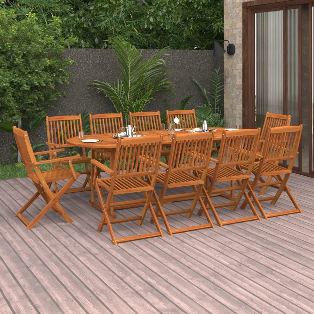 Set da Pranzo da Giardino 11 pz 220x90x75 cm Massello di Acacia 3086975