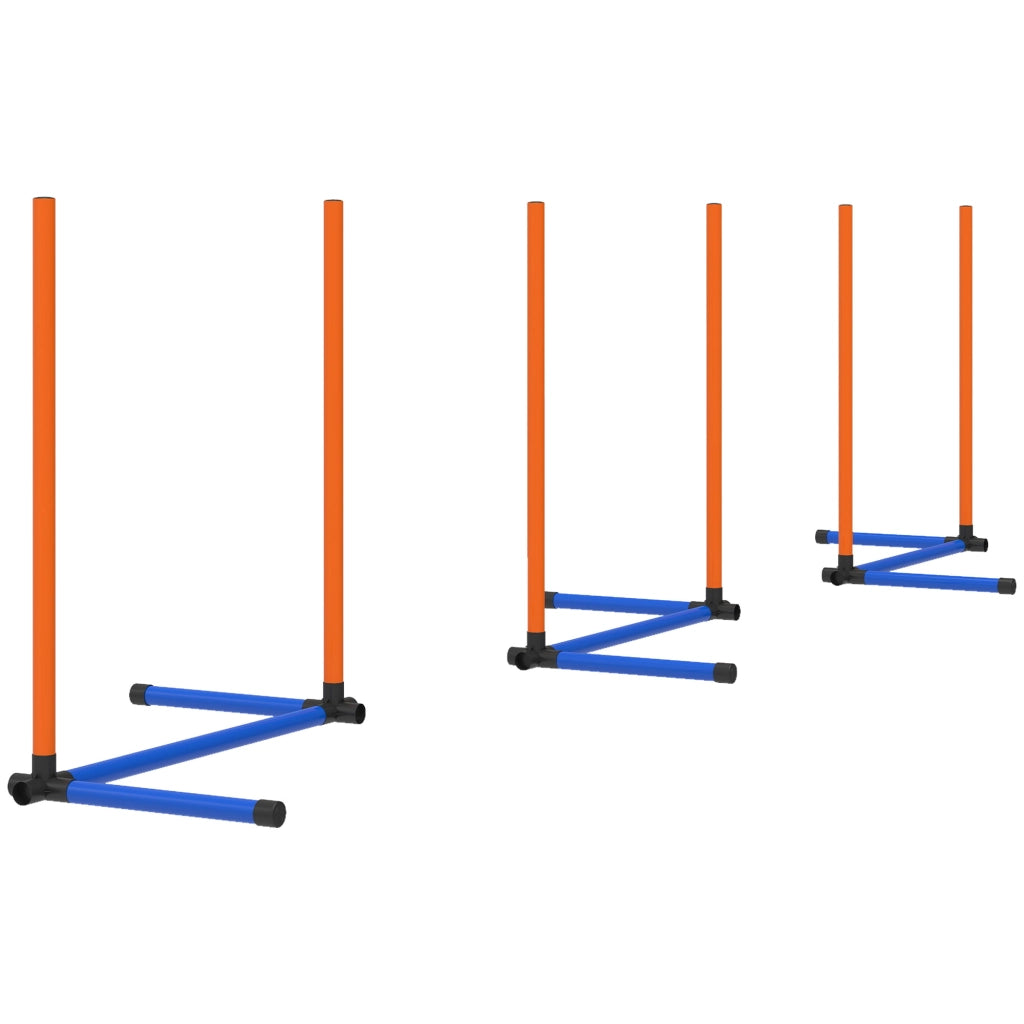 Set Agility per Cani 3 Pezzi con Stanghe Slalom e Borsa ¨C Zephmum ¨C Arancione