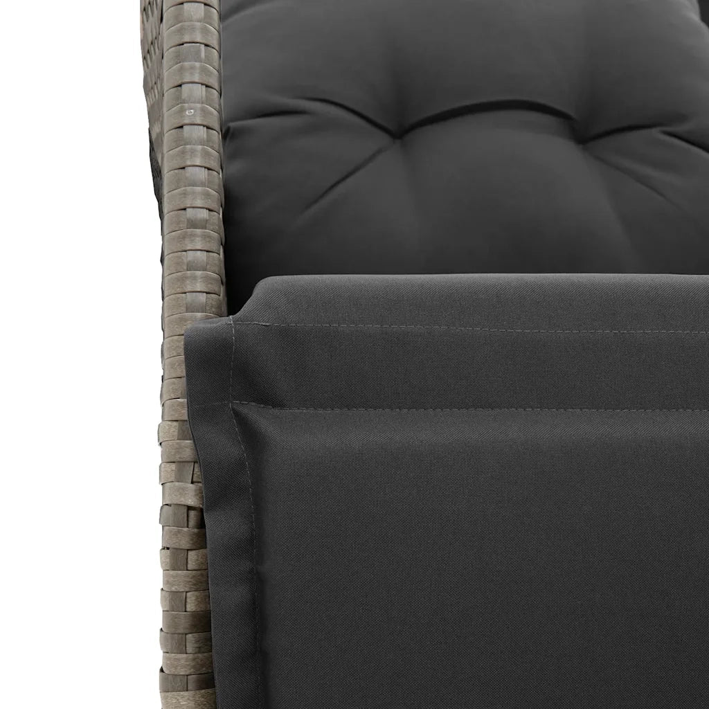 Set Bistrò da Giardino 9 pz con Cuscini in Polyrattan Grigio 3276972