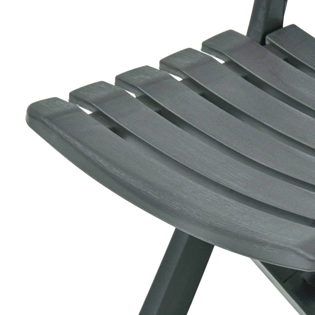 Sedie da Giardino Pieghevoli 2 pz in Plastica Verde 48789