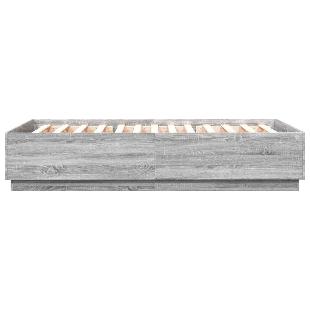 Giroletto Luci LED Grigio Sonoma 140x200 cm Legno Multistrato