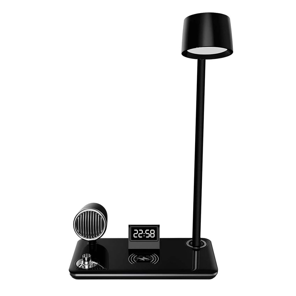 Lampada da tavolo LED 3 in 1 con altoparlante Bluetooth e stazione di ricarica Nero Avizar