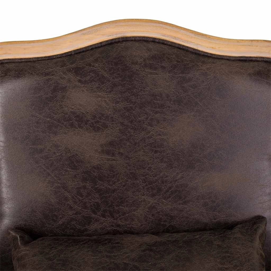 Poltrona in legno imbottita marrone 64x72x92h