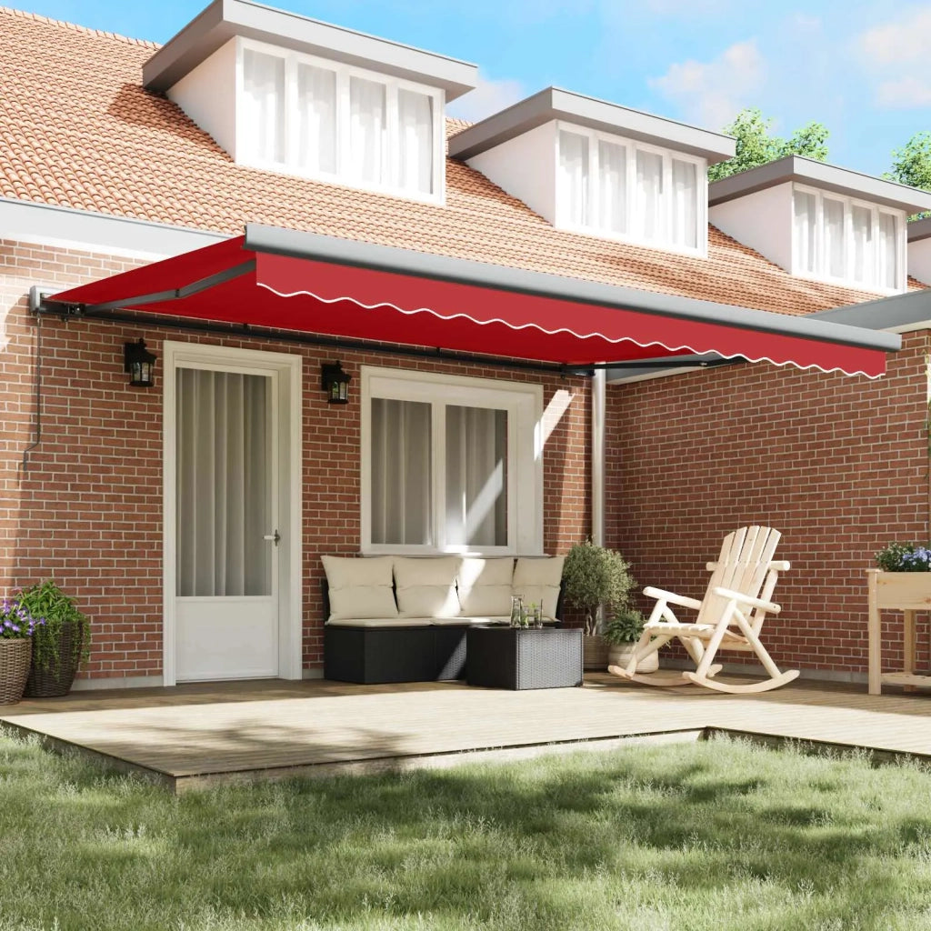 Tenda Retrattile Rosso 4 × 3 m Tela e Alluminio
