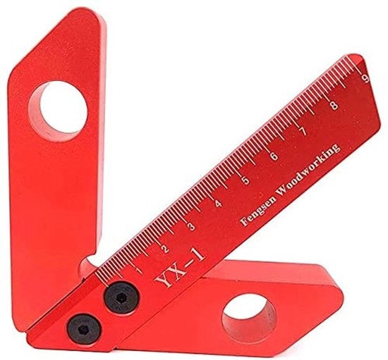 Misuratore di angoli per legno - Centroide - 45/90 Gradi - Misuratore di angoli - Lega di alluminio - Resistente alla corrosione - Misuratore di precisione