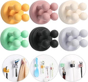 Oggetto multifunzionale a silicone per tenere i pennelli da denti, adesivo self, tenitore per rasoi multifunzionale, gancio multifunzionale, impermeabile, per bagno cucina doccia - 6 pezzi
