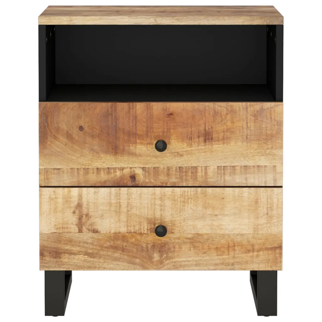 Comodino 50x33x62cm Legno Massello di Mango e Legno Multistrato cod mxl 30301