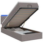 Letto Ottomano con Materasso e LED Tortora 80 x 200 cm Tessuto 3456950