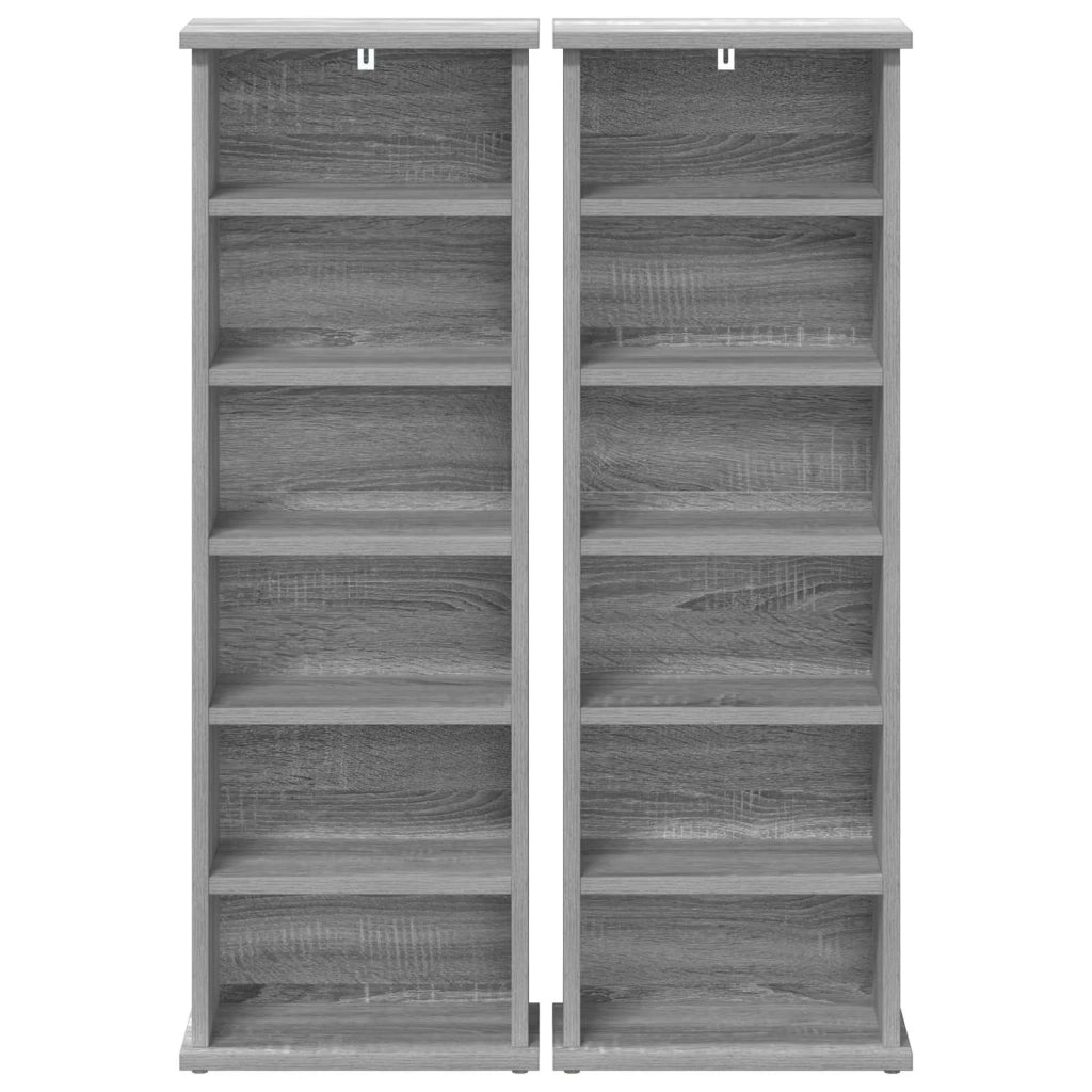 Mobile per CD 2 pz Sonoma grigio 60 x 17 x 92 cm 8012757
