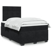 Giroletto a Molle con Materasso Nero 120x190 cm in Velluto