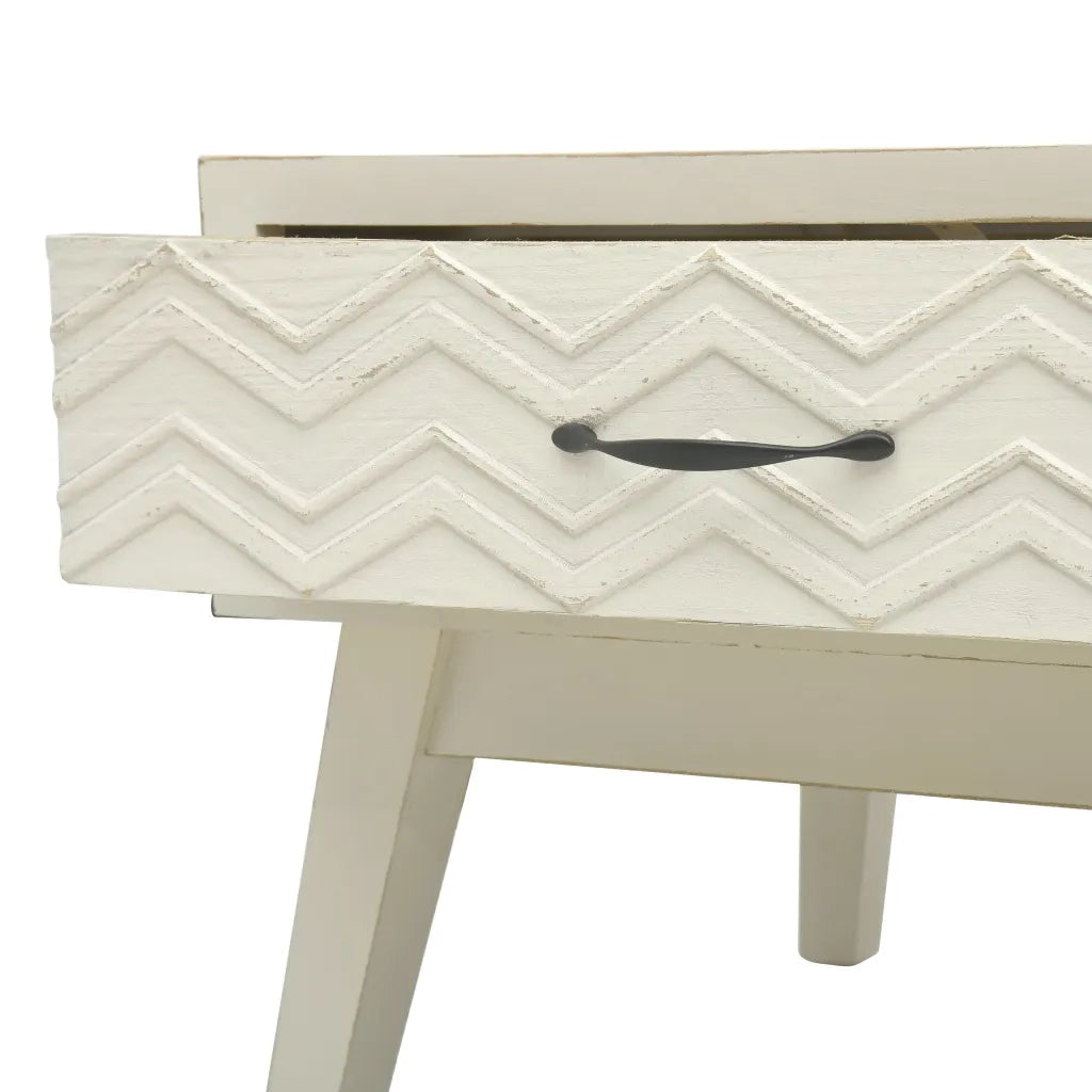 Tavolino CaffÃ¨ 2 Cassetti Intagliati Grigio 110x50x40cm Legno cod mxl 19732
