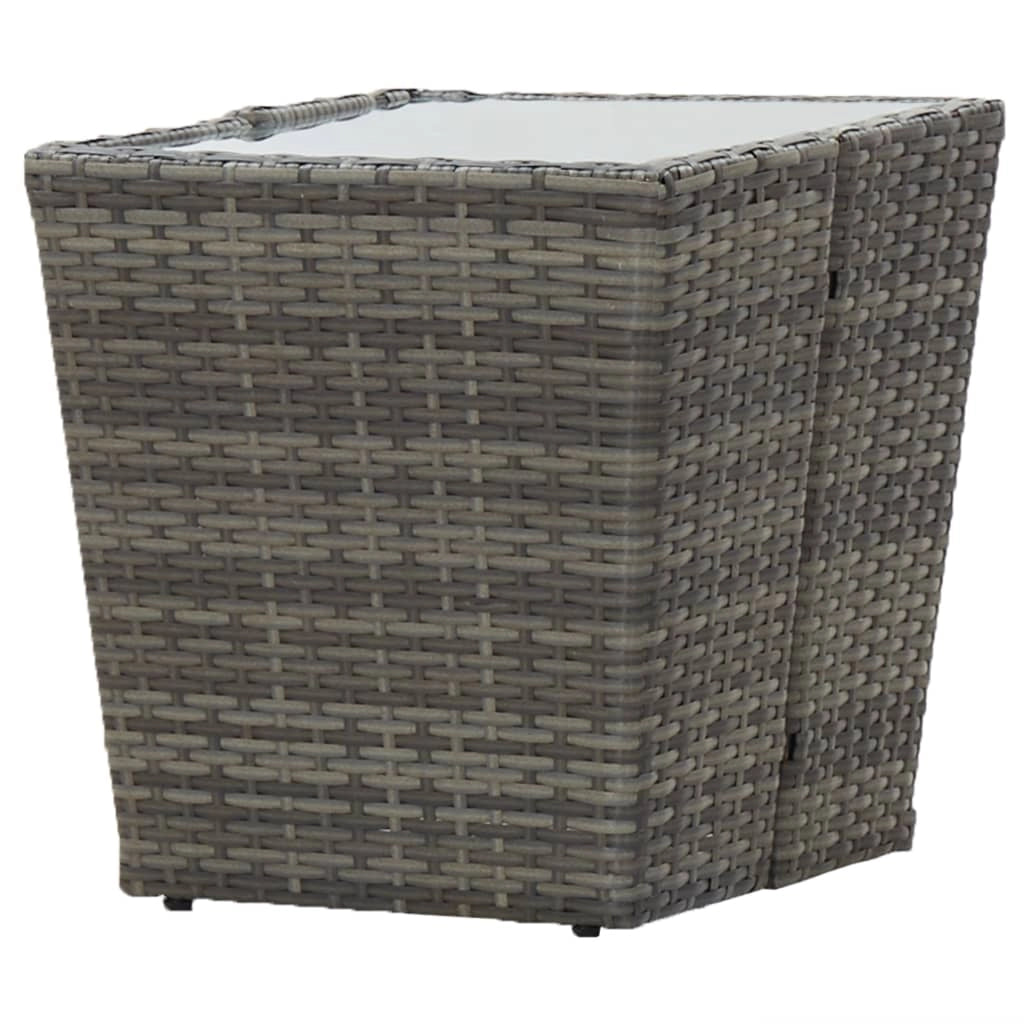 Set da bistrot da 3 pezzi per giardino e patio in resina intrecciata e vetro temperato grigio 02_0013524