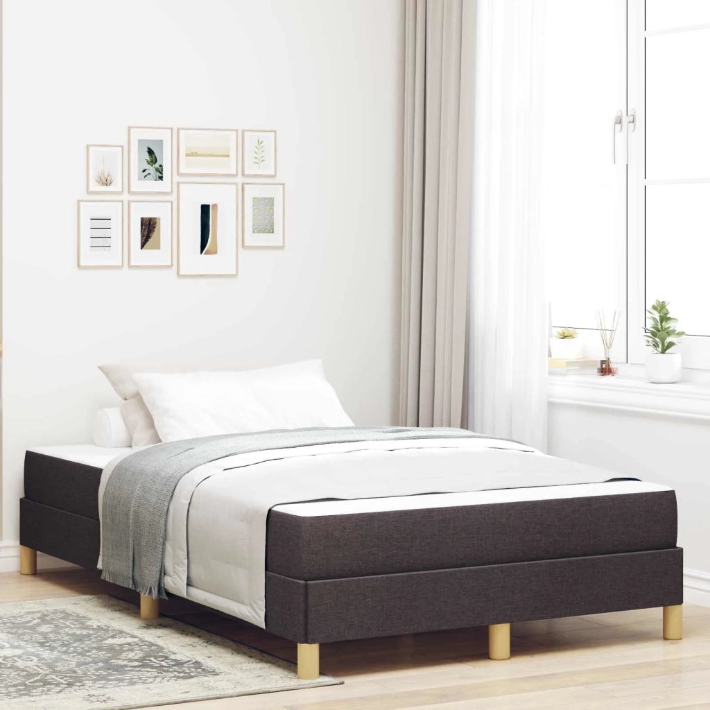 Letto a molle con materasso Marrone Scuro 120 x 200 cm Tessuto 3398559