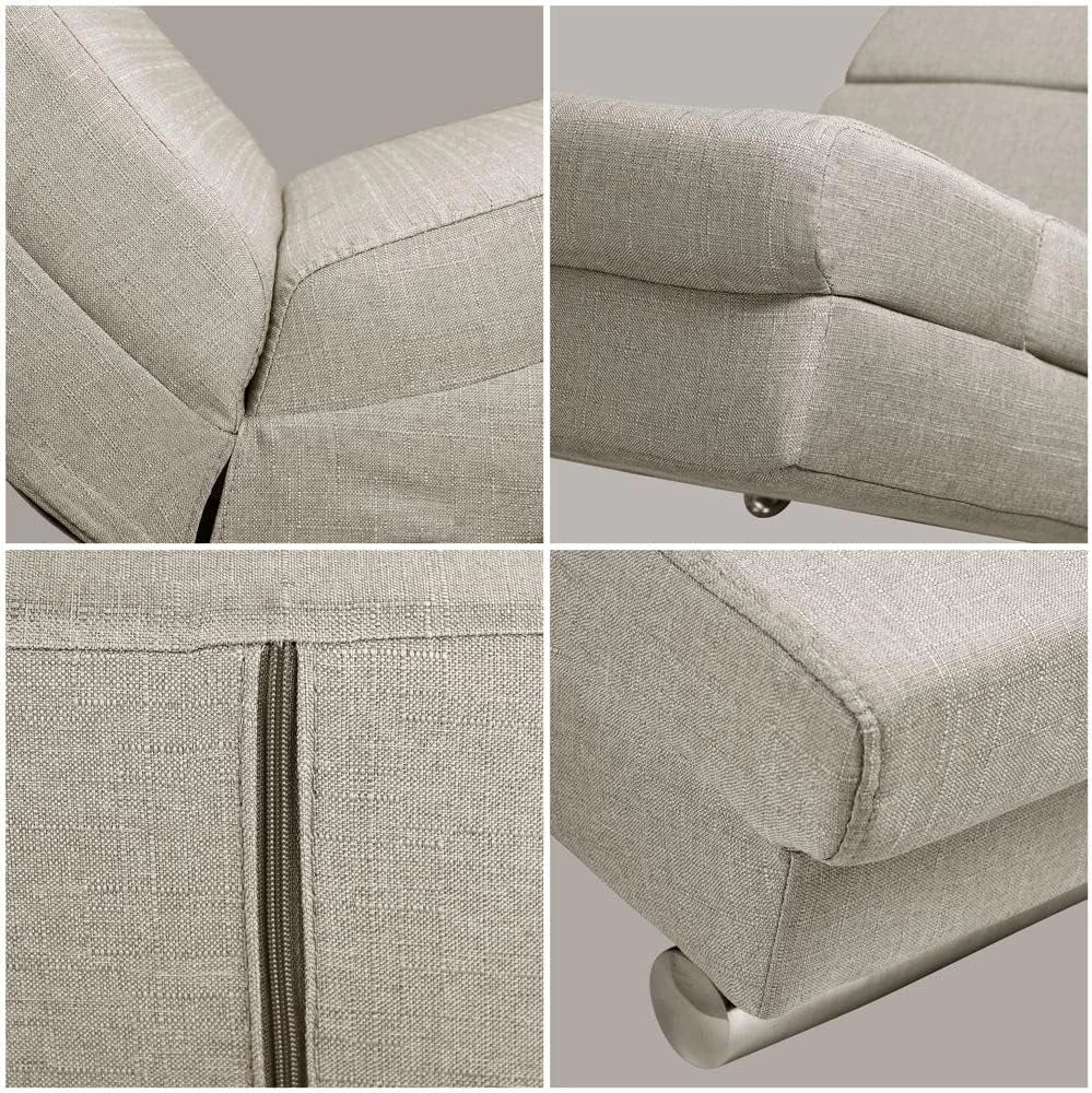 ® Poltrona Chaise Longue 186x89x55 cm Lettino Sdraio Ergonomico in Tessuto Imbottito Portata 180 kg Soggiorno Ufficio Interno Reclinabile Lettura