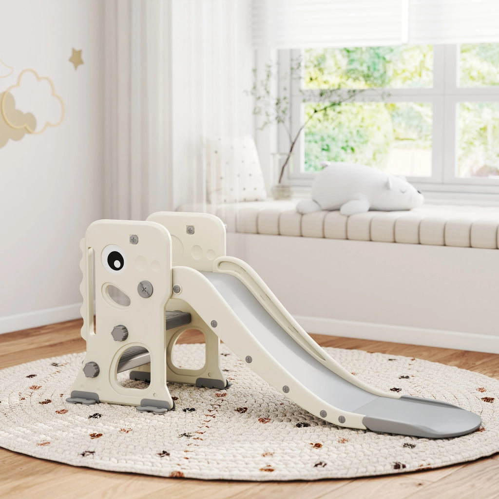 Letto A Soppalco Con Scivolo Dinosauro E Scala ¨C Minimal ¨C 146x52x65 Crema
