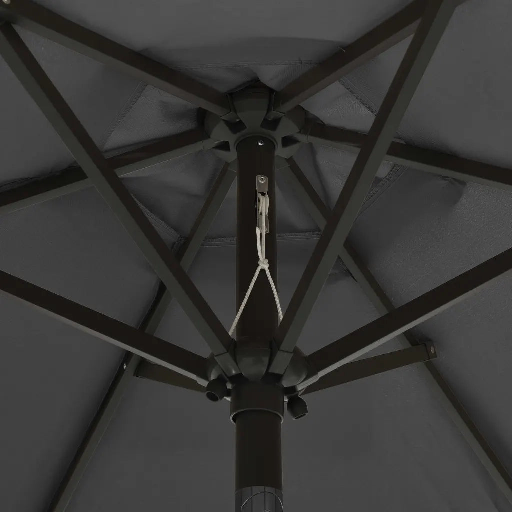 Ombrellone con Luci LED-Ombrello da giardino Antracite 200x211 cm in Alluminio