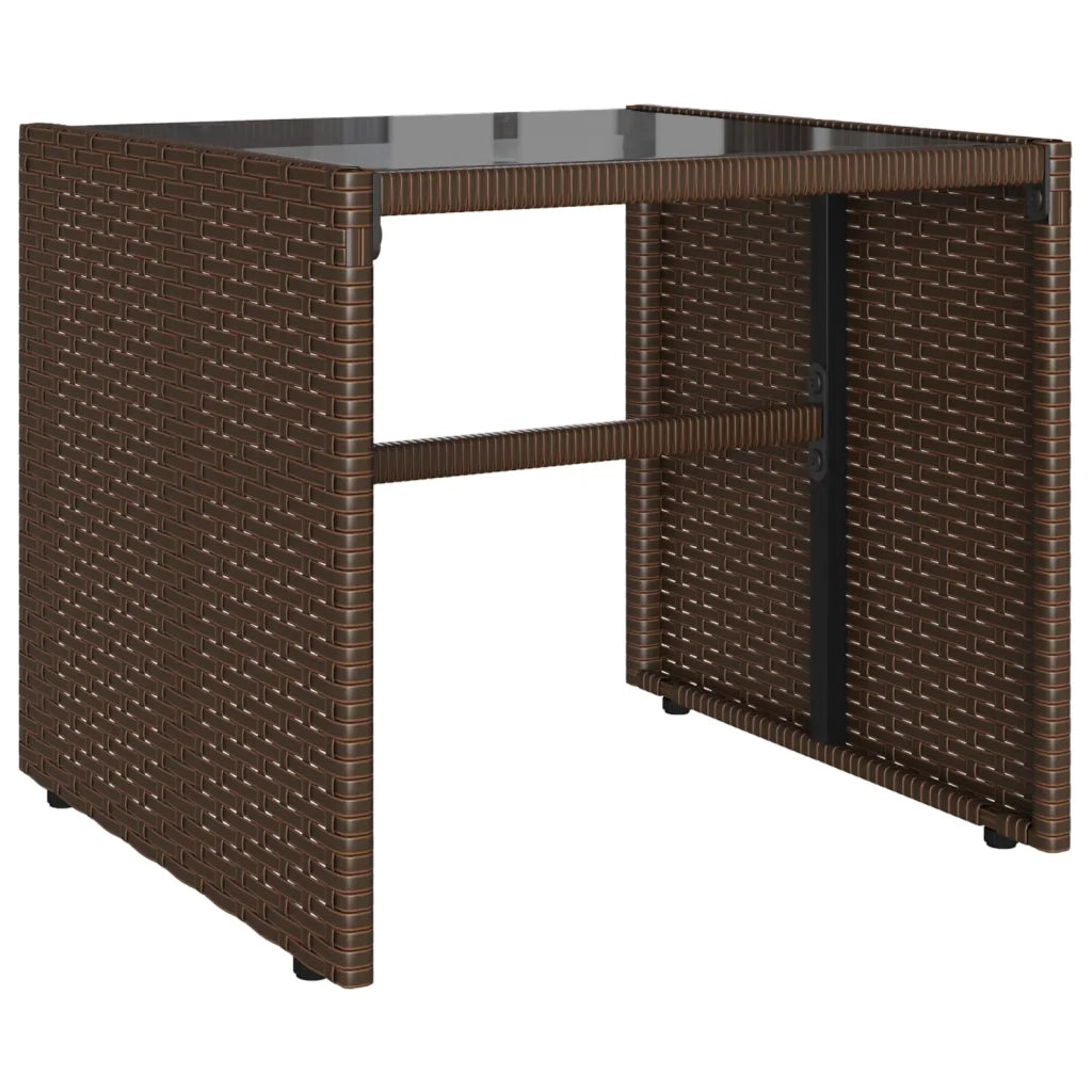 Set Divano da Giardino 4 pz | Set Salotto da Giardino con Cuscini Marrone in Polyrattan