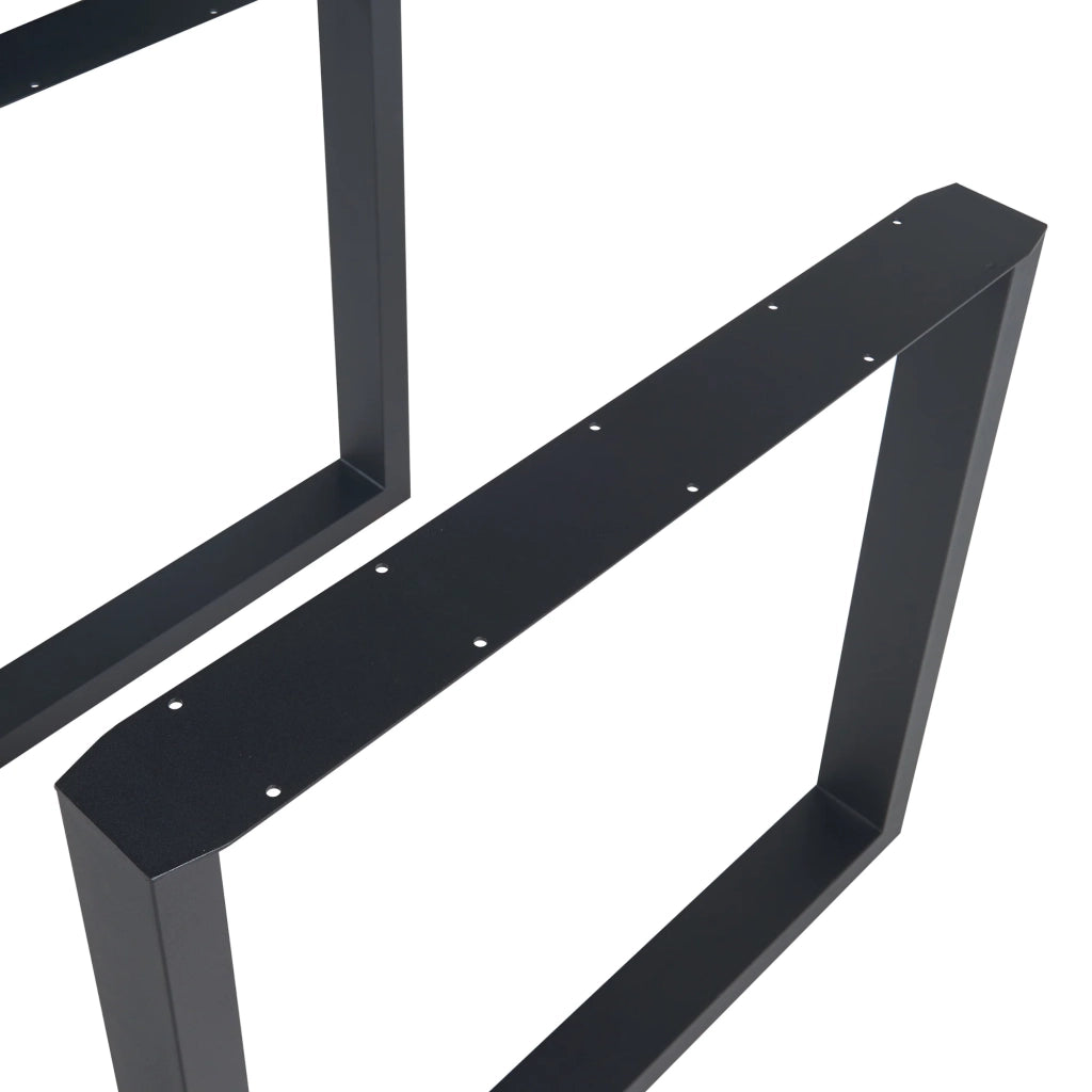 Set di 2 gambe per tavolo da arredamento moderno design originale fai da te acciaio 72 x 70 cm nero 03_0009682