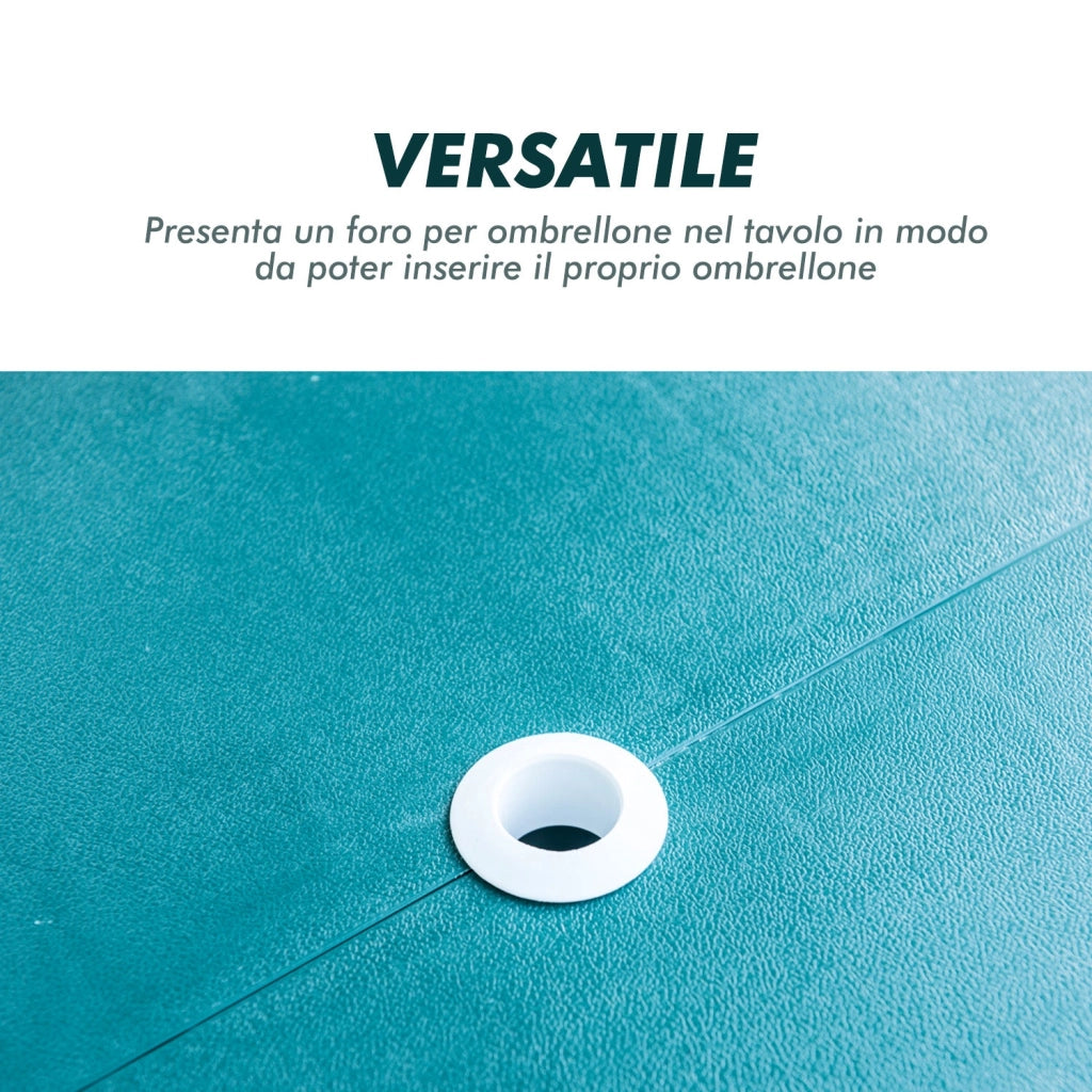 Tavolo da Campeggio con 4 Sedie Richiudibile a Valigetta in Alluminio Verde 84.5x39x10 cm