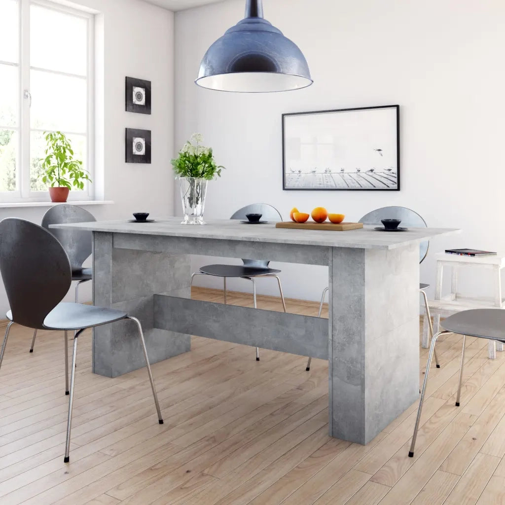 Tavolo da Pranzo Grigio Cemento 180x90x76 cm Legno Multistrato 800472