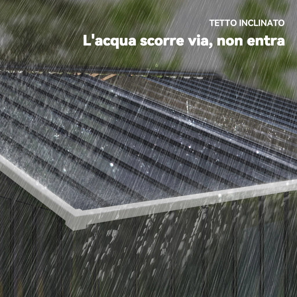 Casetta Porta Attrezzi Giardino ¨C Xylo ¨C Acciaio Grigio Scuro 277x195x192 cm