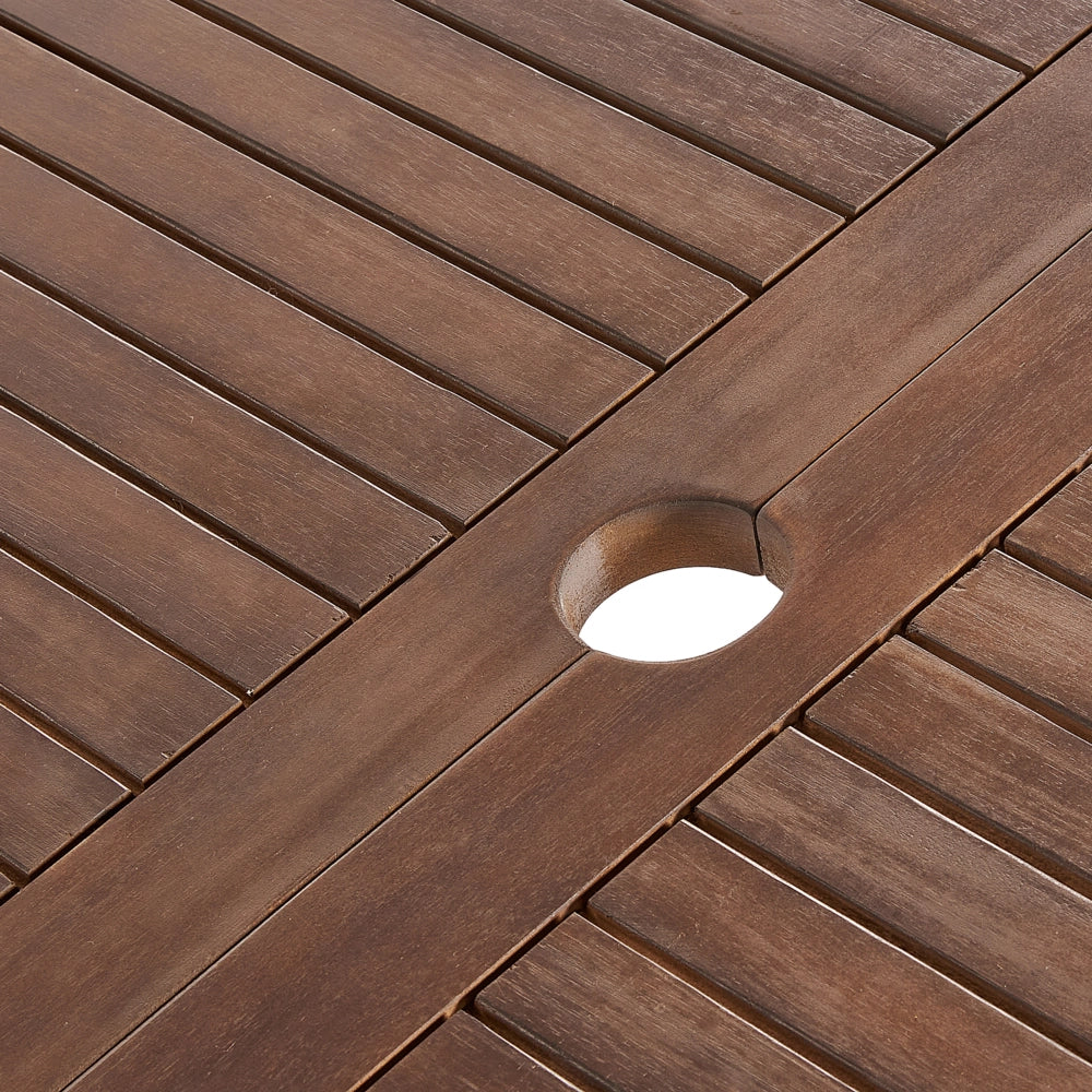 Tavolo da pranzo da giardino in marrone scuro di acacia 180 - 240 x 100 cm allungabile 8 posti rettangolare