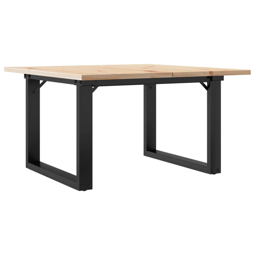 Tavolino da Salotto Telaio a O 70x70x40cm Legno Pino e Acciaio