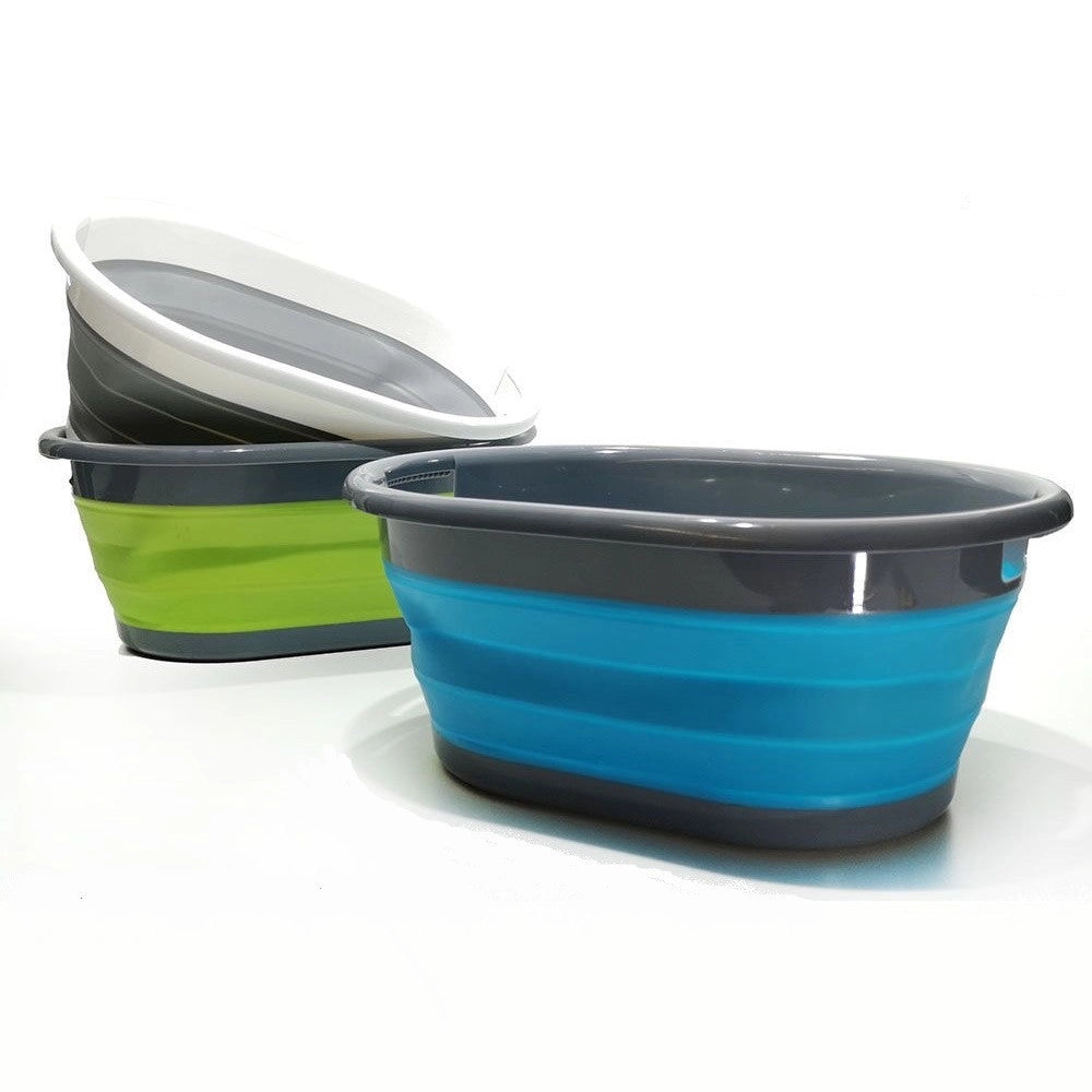 Trade Shop - Cesta Contenitore Per Bucato Richiudibile Salvaspazio 17 Litri In Plastica Silicone -