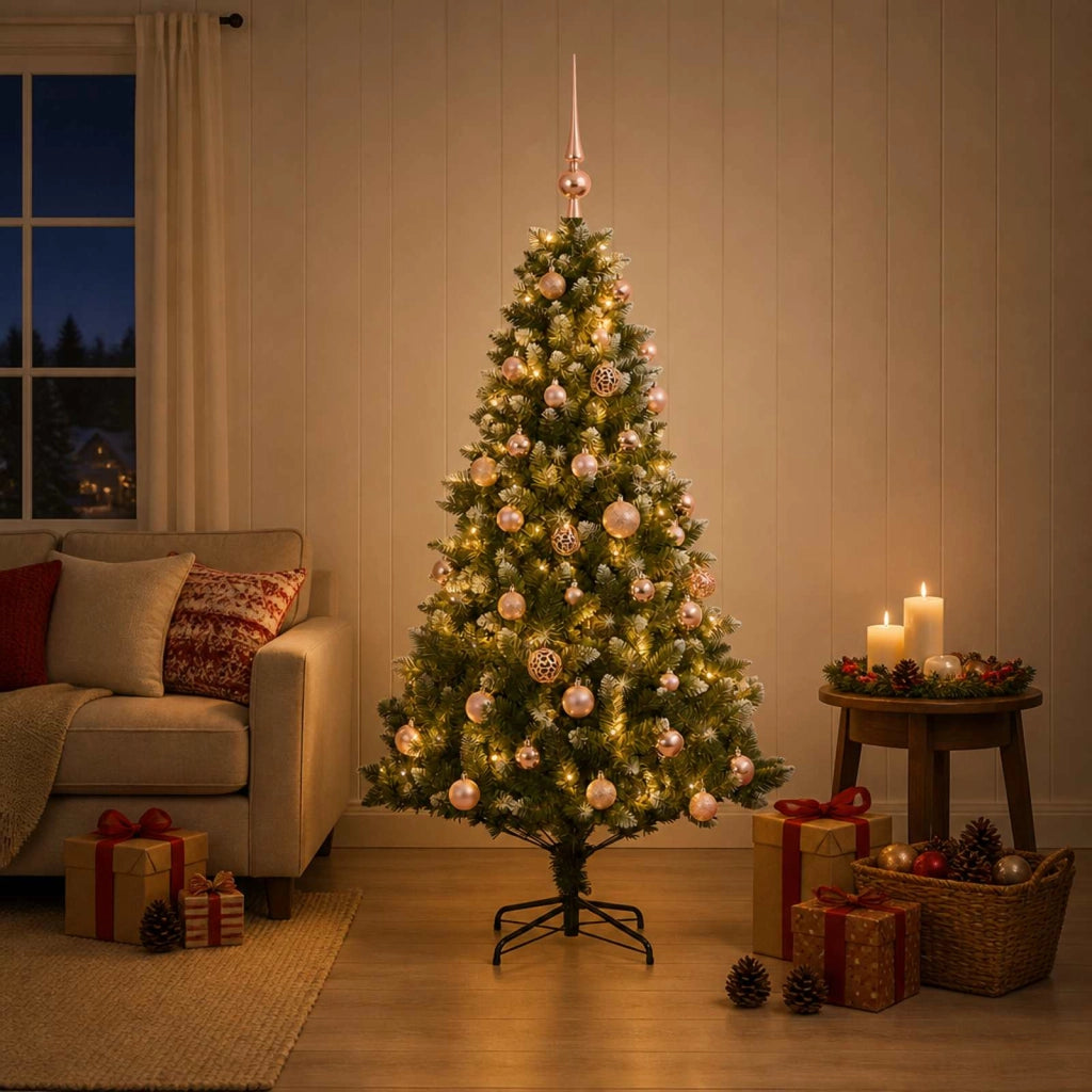 Albero di Natale Artificiale con Palline 150 cm 150 LED 3461336