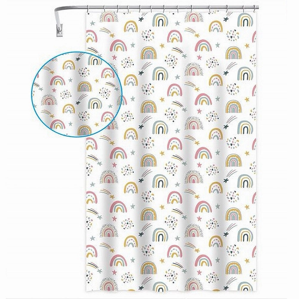 Trade Shop - Tenda Doccia Vasca Bagno Con 12 Ganci Arcobaleno Fantasy 240 X 200 Cm Peva 87564 -
