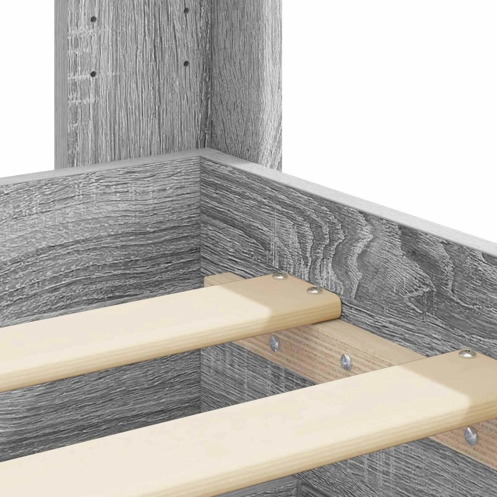 Struttura del letto con stoccaggio e testata-Giroletto con contenitore Sonoma grigio 428701