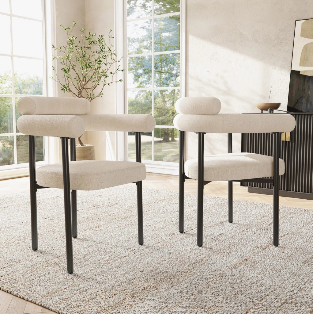 Sedia imbottita 70x62x84 cm ergonomica in velluto scamosciato e ferro beige
