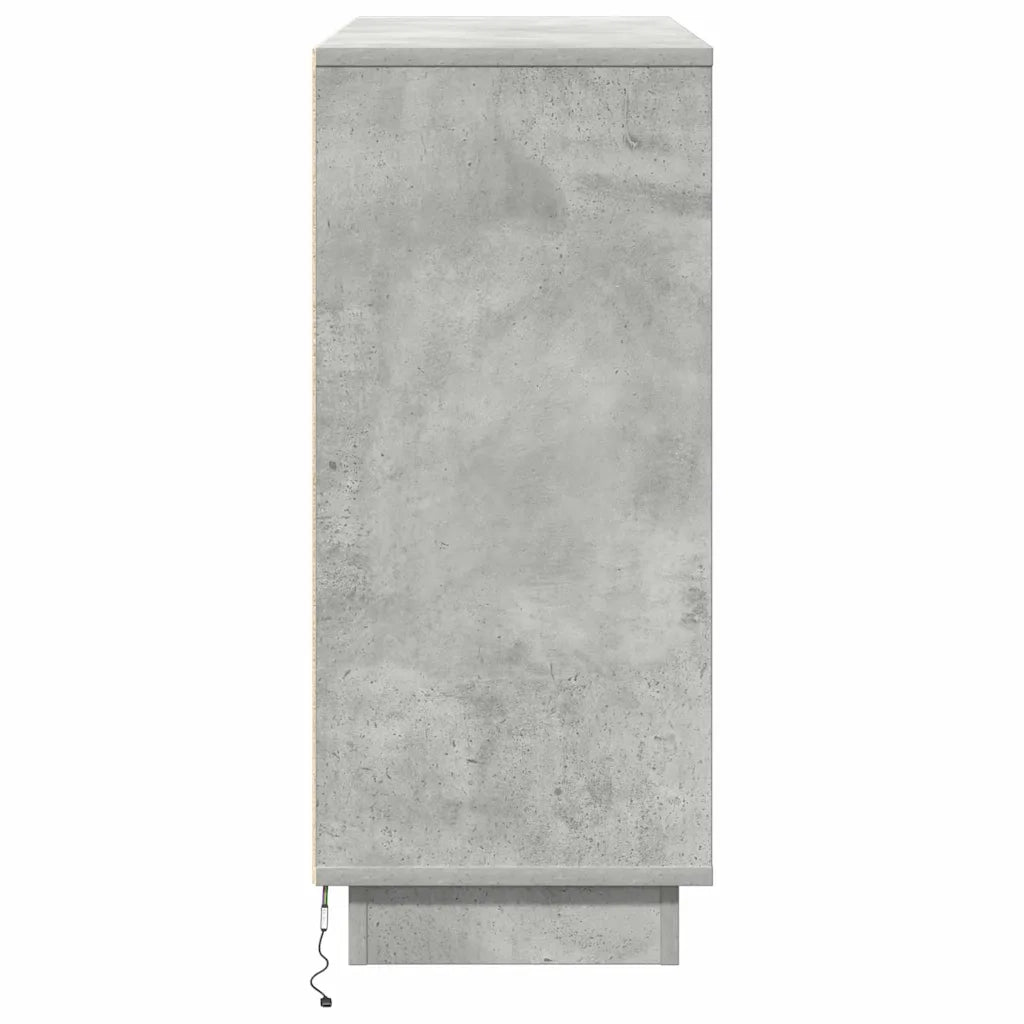 Madia LED Grigio cemento 90 x 32 x 75 cm Legno multistrato 869677