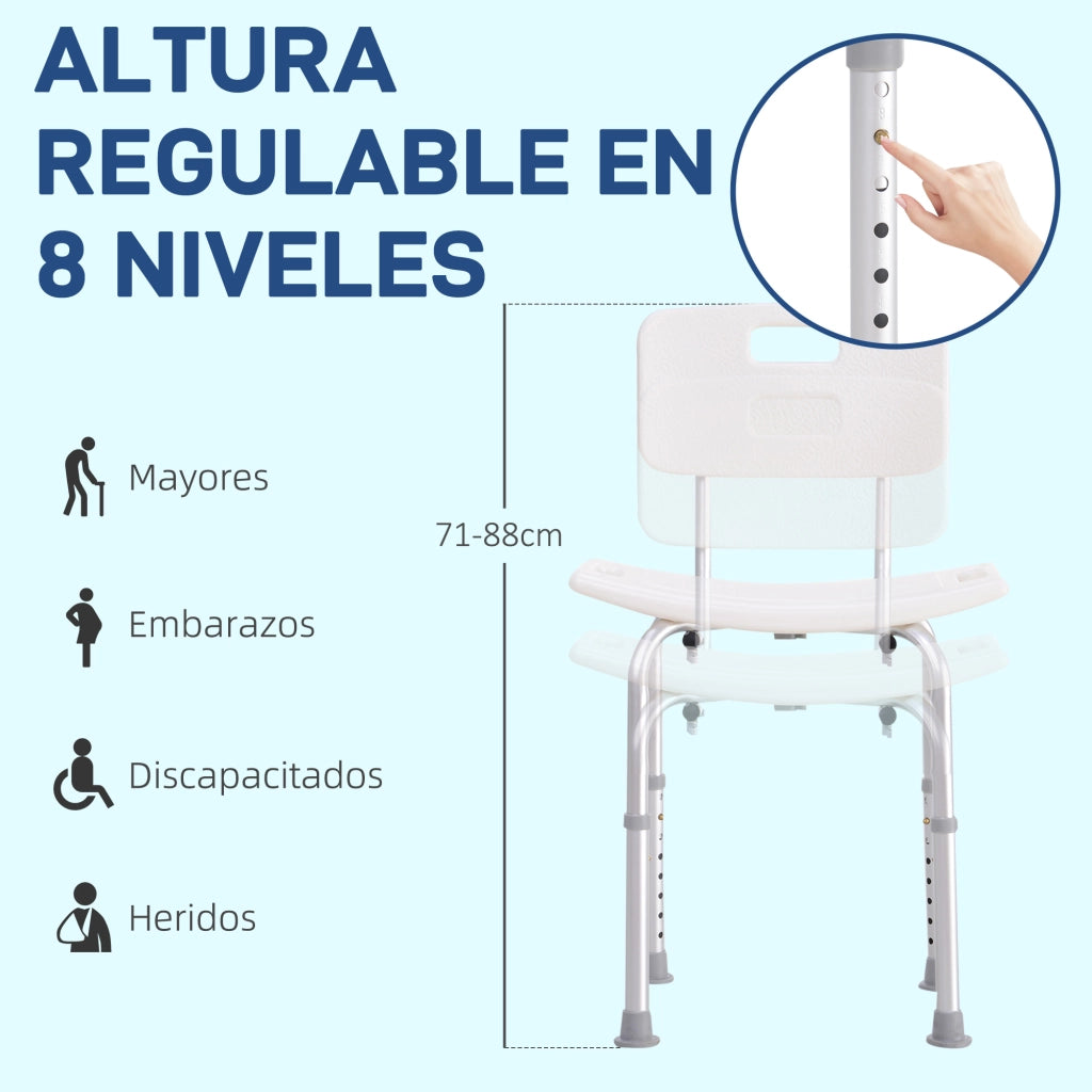 Sedia da doccia regolabile antiscivolo ¨C Minimal ¨C 136 kg