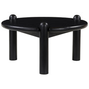 Tavolino rotondo in legno massello di mango nero TORI