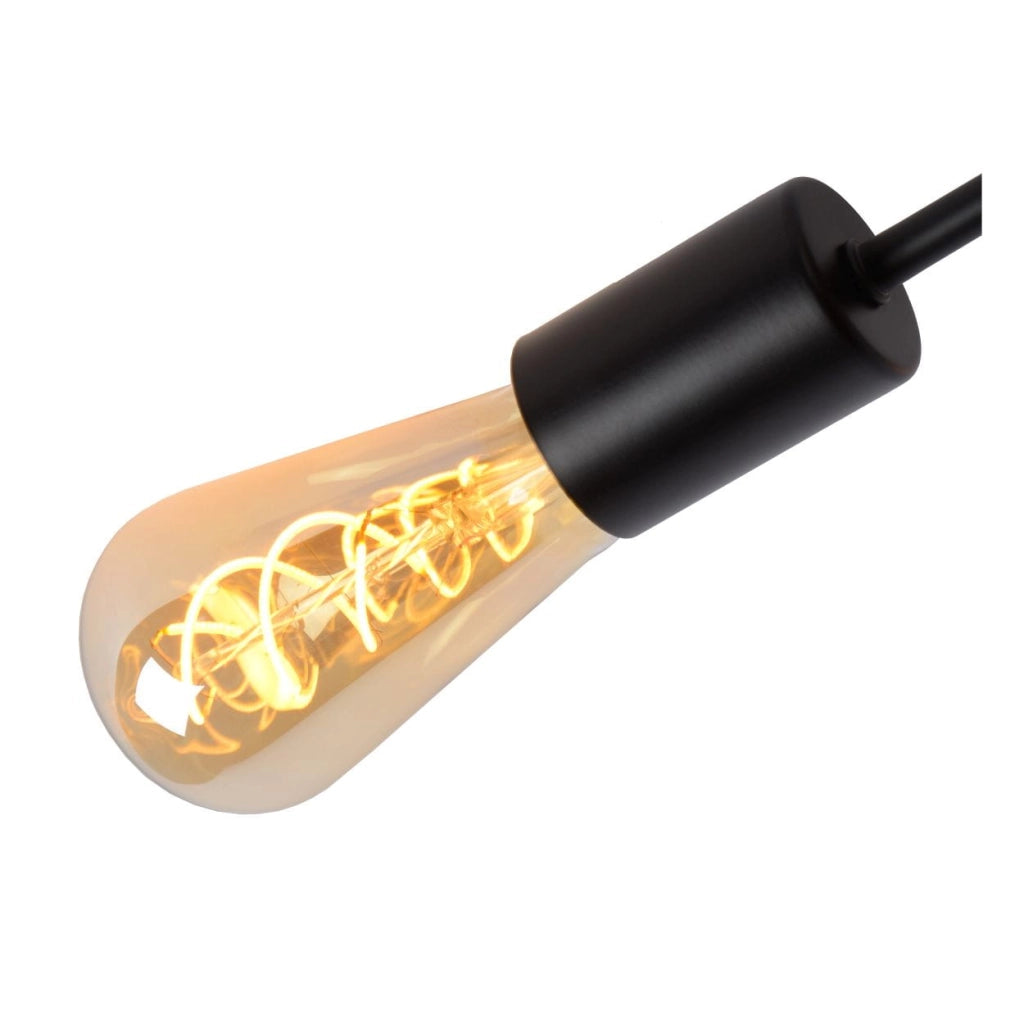 Plafoniera Lucide Lester nera metallo 4 luci E27 60W