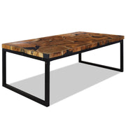 Tavolino da Salotto in Legno di Teak e Resina 110x60x40 cmcod mxl 102891