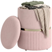 Pouf ¨C Minimal ¨C rosa, velluto, 36x36x44