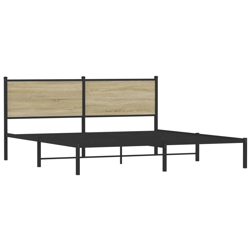 Giroletto senza Materaso in Metallo Rovere Sonoma 160x200 cm 4007719