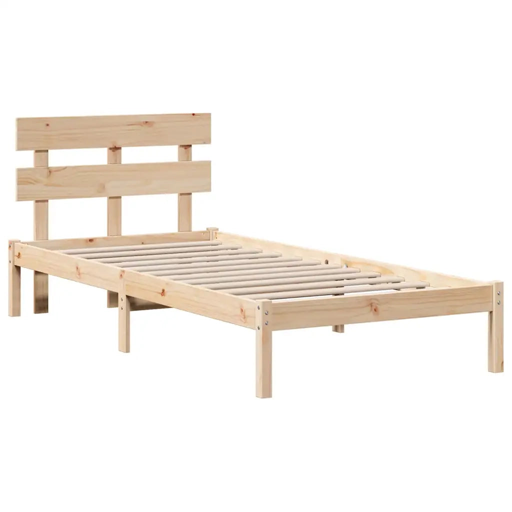 Struttura del letto Marrone 90 x 190 cm Legno massello di pino 872143