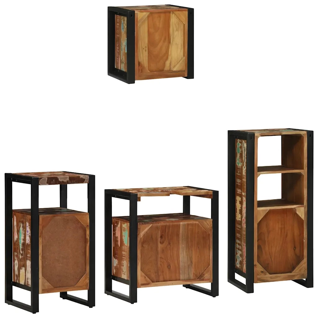 Set di mobili per il bagno 4 pcs Legno Recuperato Massello 3305651