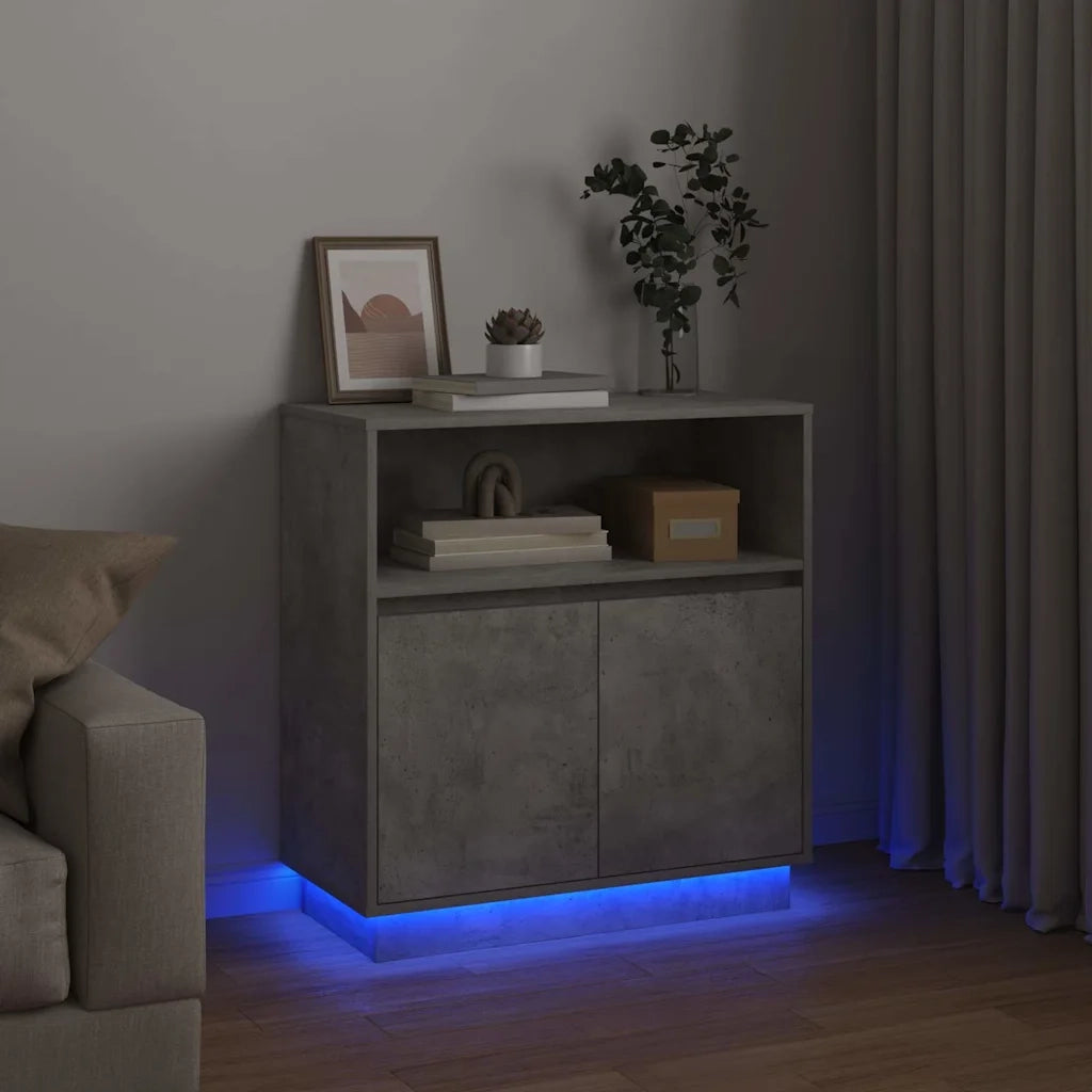 Credenza | Madia LED Grigio cemento 71 x 34,5 x 75 cm Legno multistrato