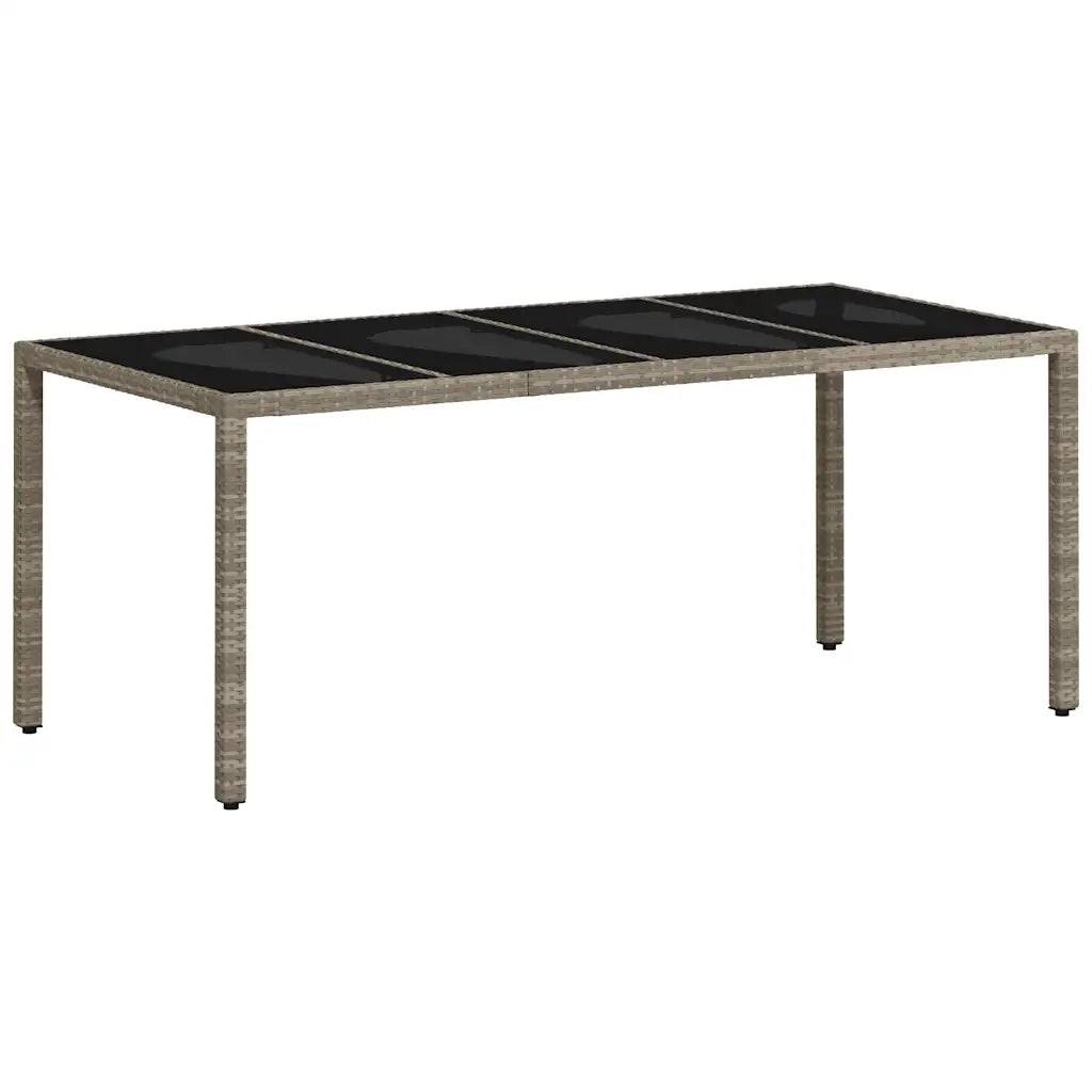 Set Pranzo Giardino 9 pz Cuscini Grigio Chiaro Polyrattan Vetro 3278578