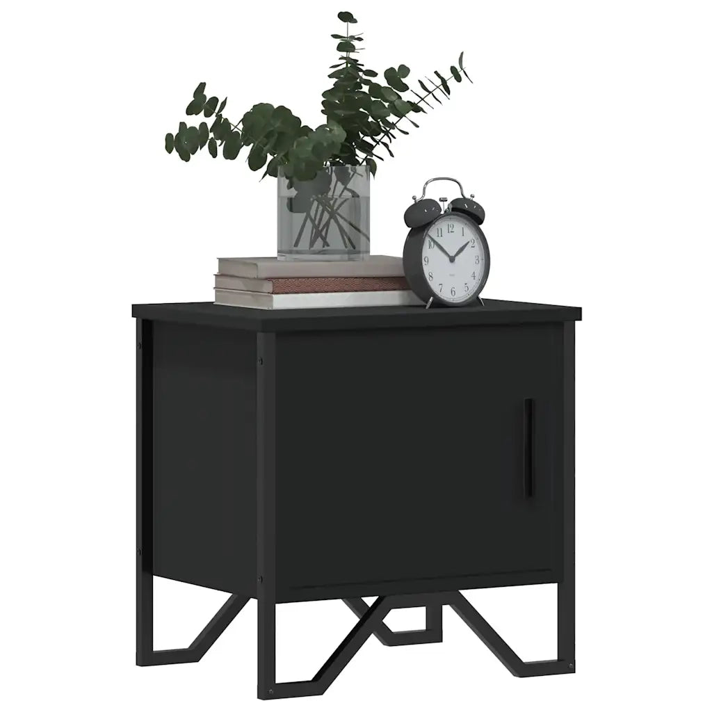Comodini Neri 2 pz 40x30x40 cm in Legno Multistrato 848515