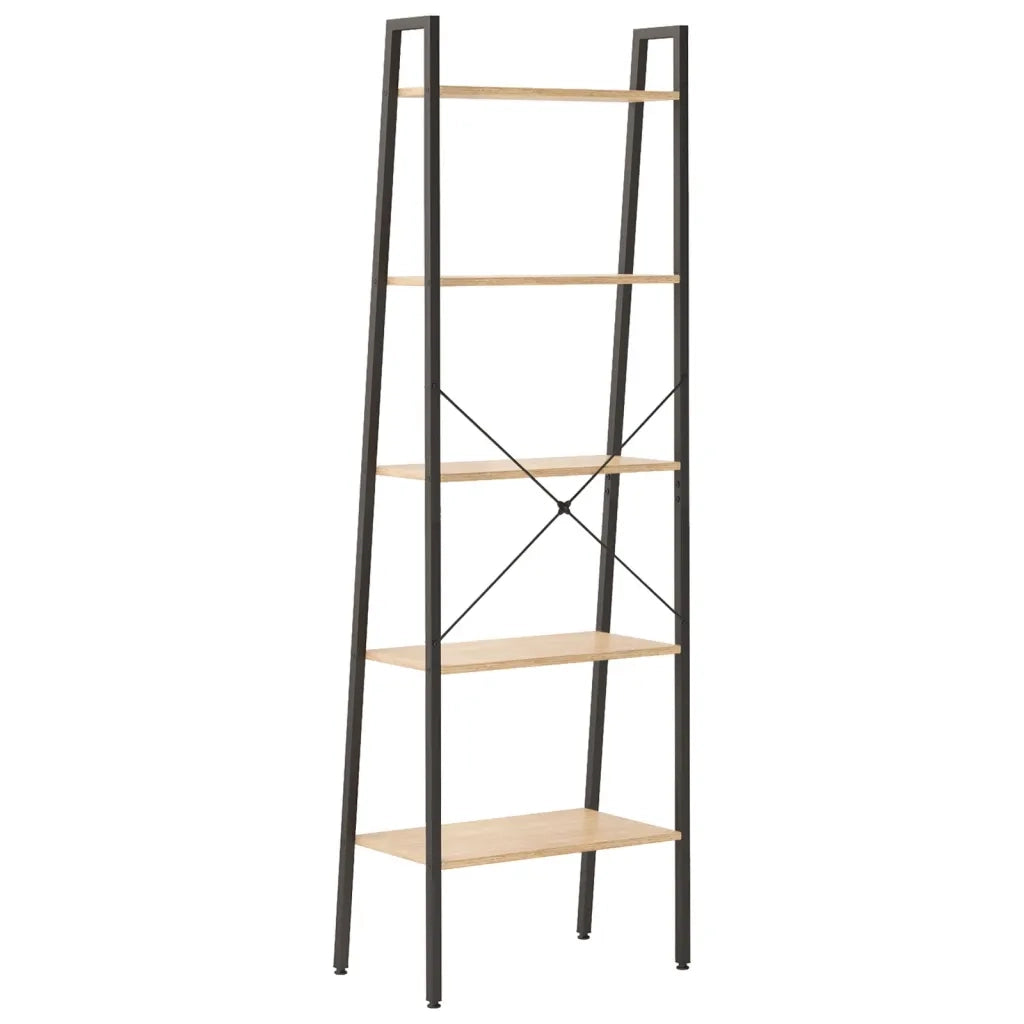 Scaffale Autoportante 5 Ripiani Marrone Chiaro Nero 56x35x174cm cod mxl 47659