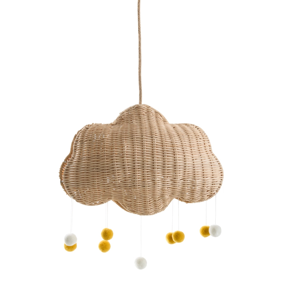 Lampada a sospensione in rattan naturale intrecciato a mano con paralume in vimini Forma di nuvola a soffitto Stile Boho