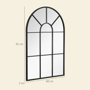 SPECCHIO DA PARETE 91 x 60 cm Metallo Nero