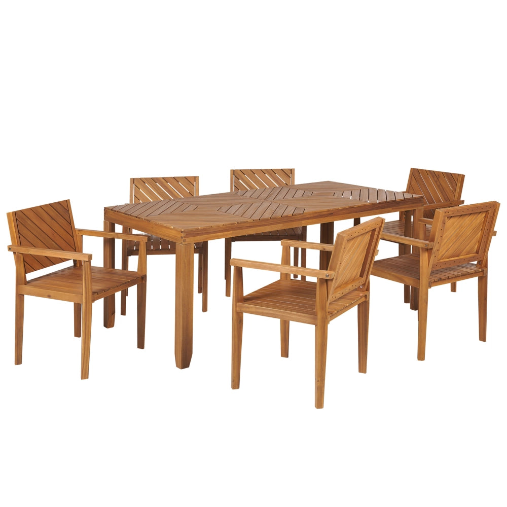 Set da pranzo da giardino con sedie per 6 persone 180 x 90 cm esterno terrazzo stile tradizionale