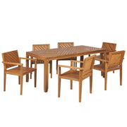 Set da pranzo da giardino con sedie per 6 persone 180 x 90 cm esterno terrazzo stile tradizionale